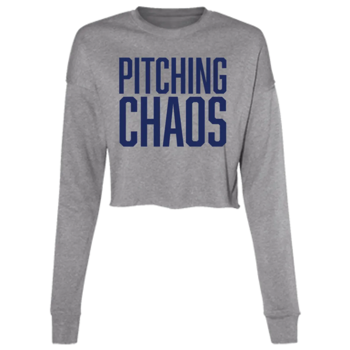 Pitching Chaos Navy Women's Cropped Crewneck Sweatshirt
