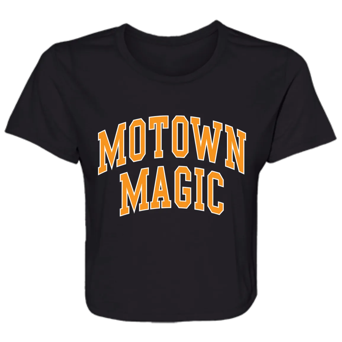 Motown Magic - Orange Women's Flowy Cropped T-Shirt