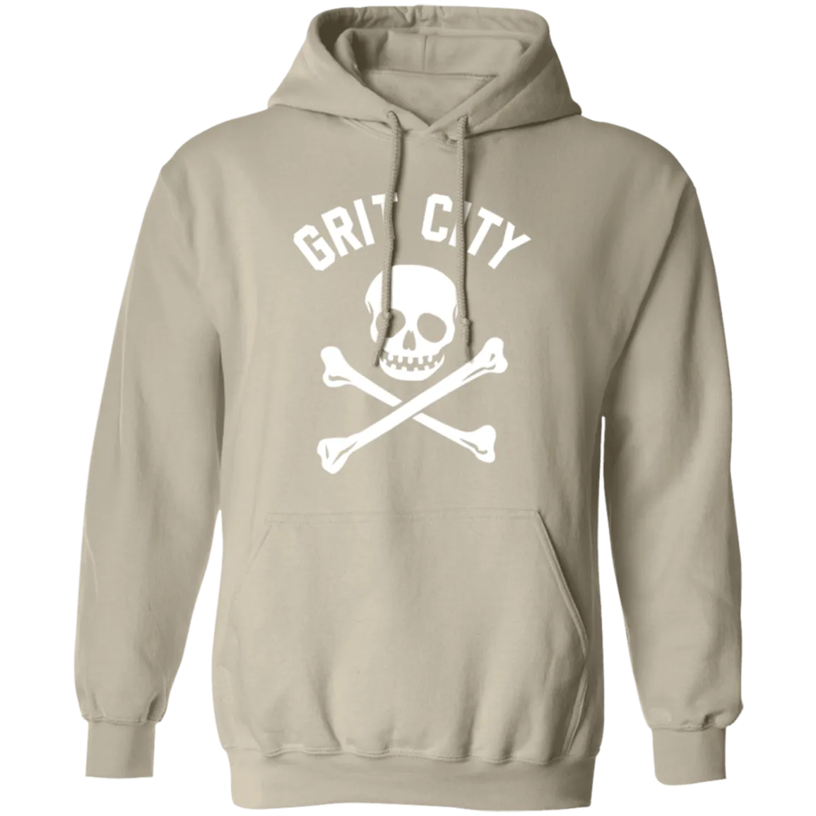 Grit City Cross Bones - White Unisex Pullover Hoodie