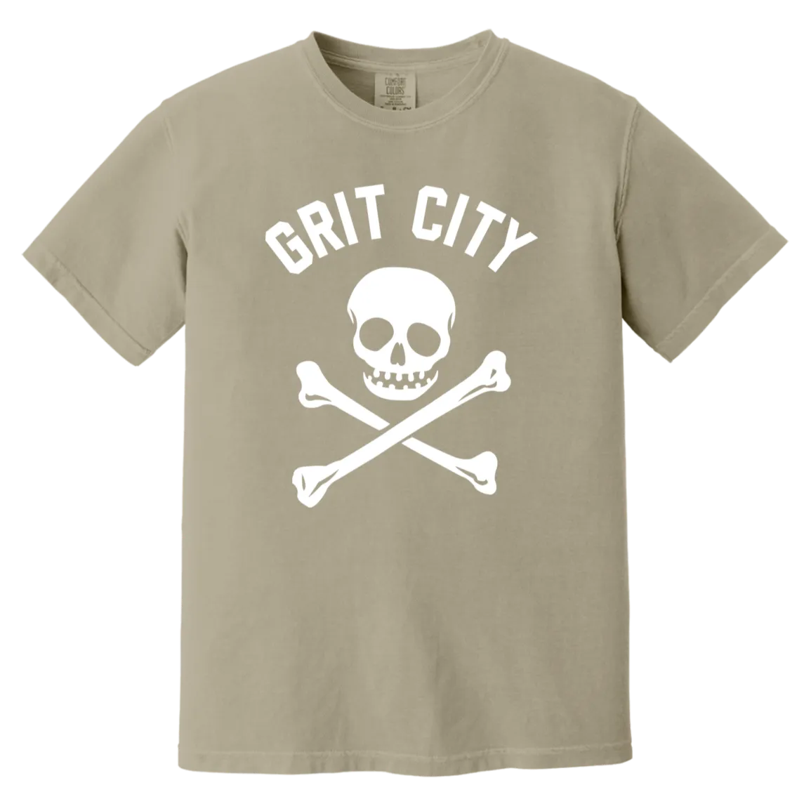 Grit City Cross Bones - White Vintage Washed T-Shirt