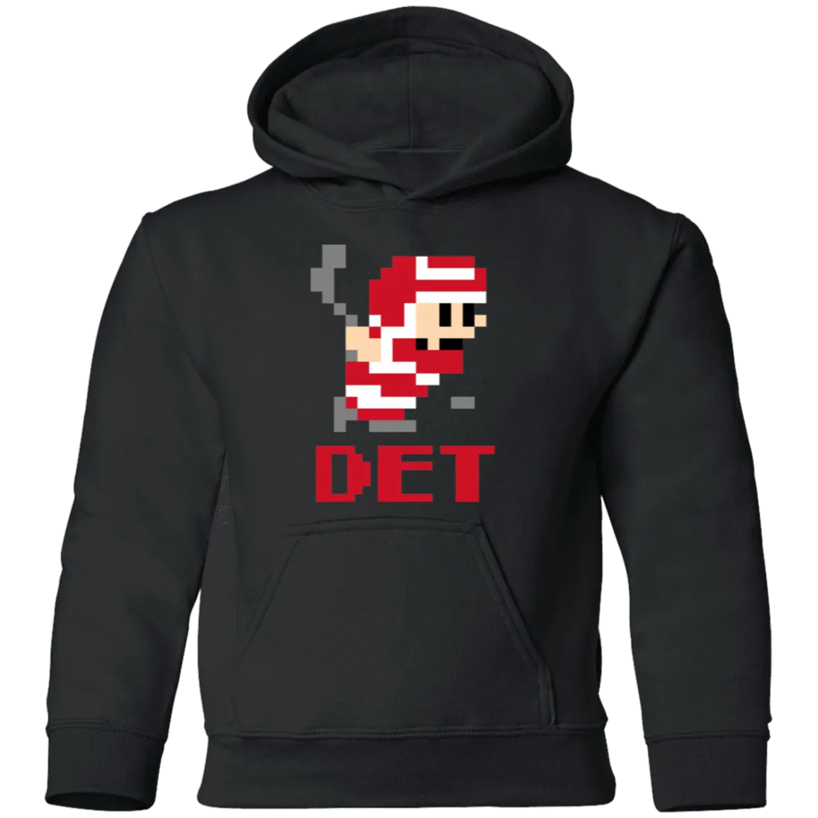 8bit Det Hockey - Red Kids Unisex Classic Hoodie
