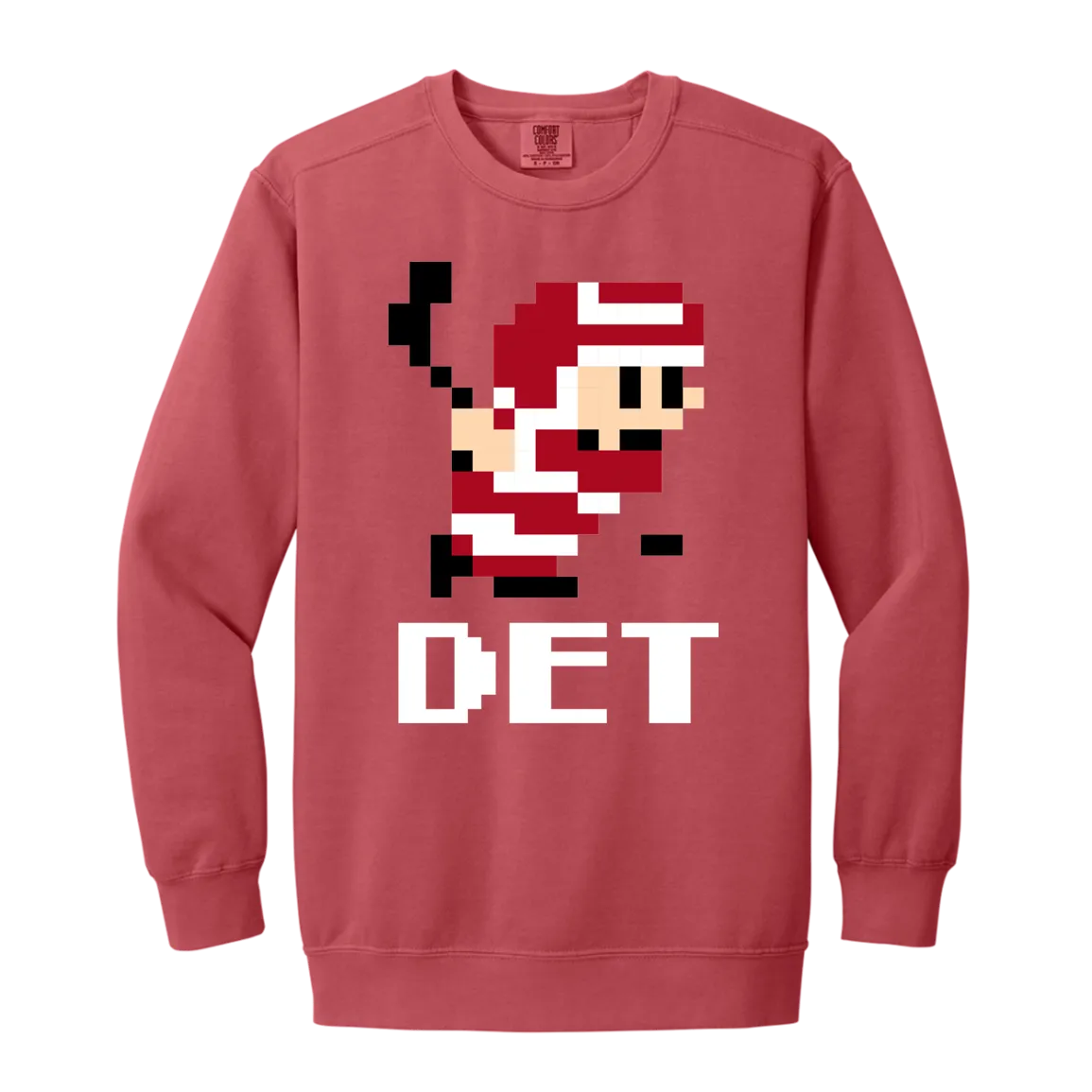 8bit Det Hockey - White Vintage Wash Crewneck Sweatshirt