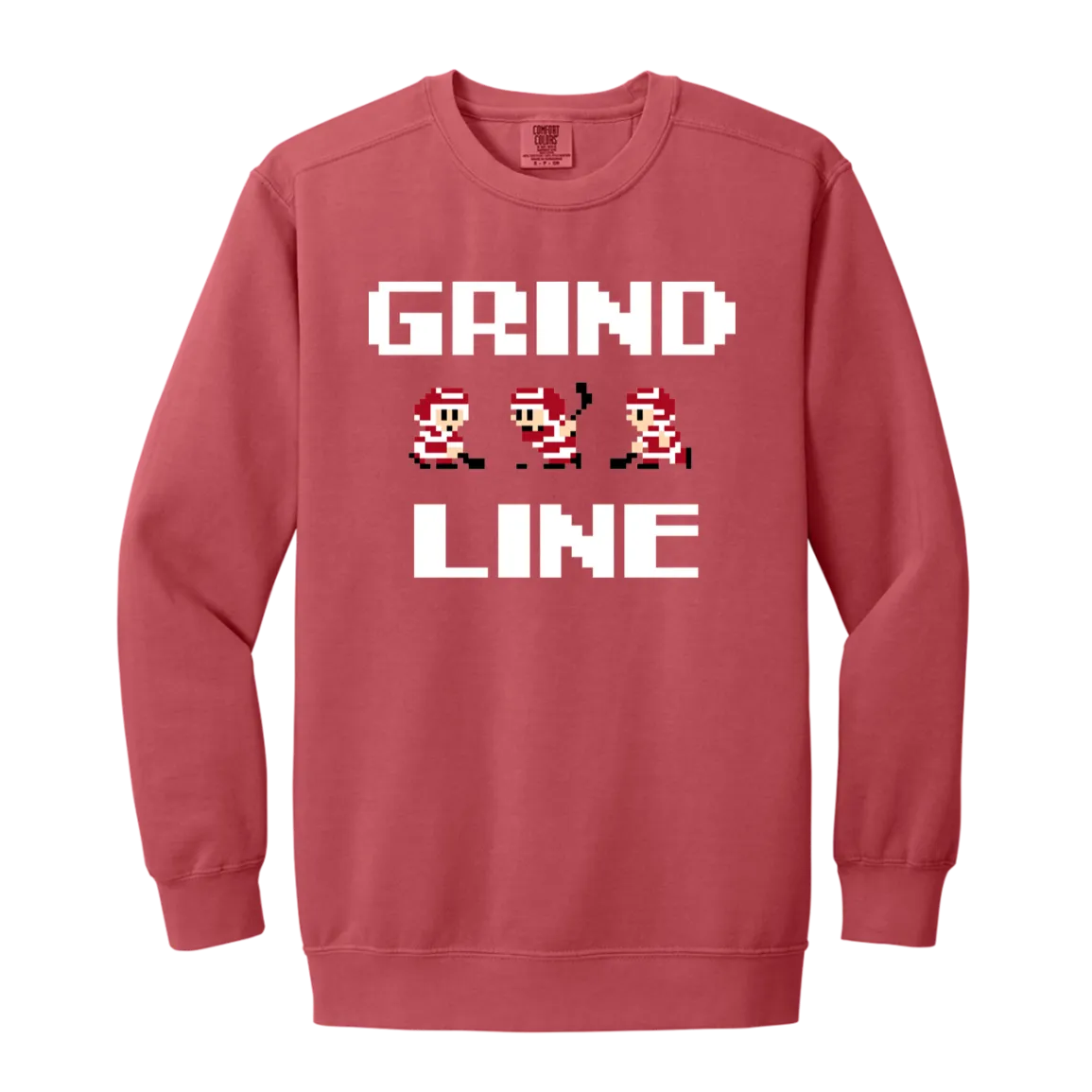 8bit Grind Line - White Vintage Wash Crewneck Sweatshirt
