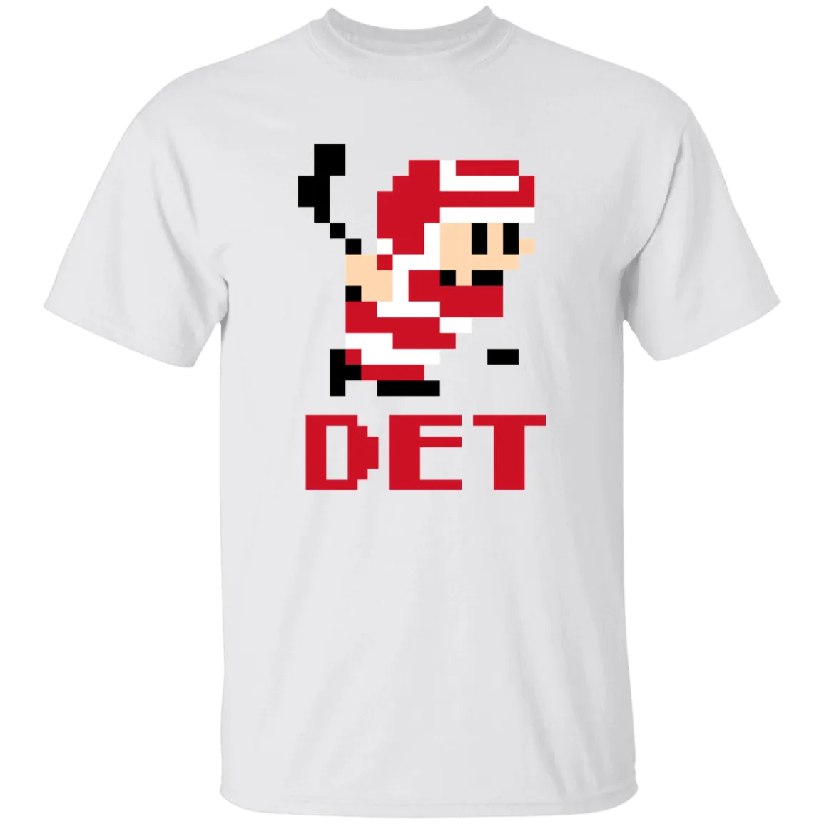 8bit Det Hockey - Red + Black Kids Unisex Classic T-Shirt