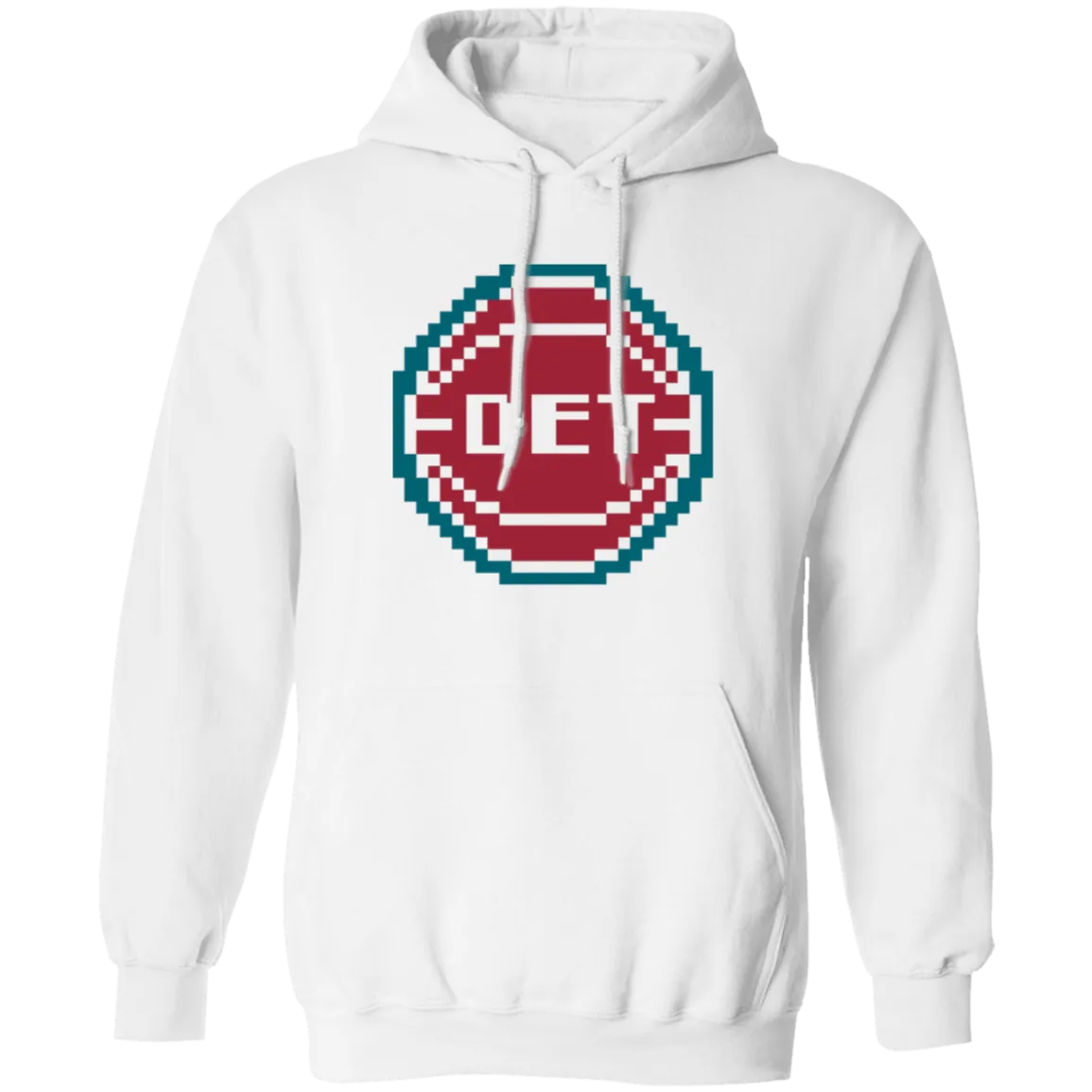 8bit Detroit Basketball - Teal Classic Unisex Hoodie