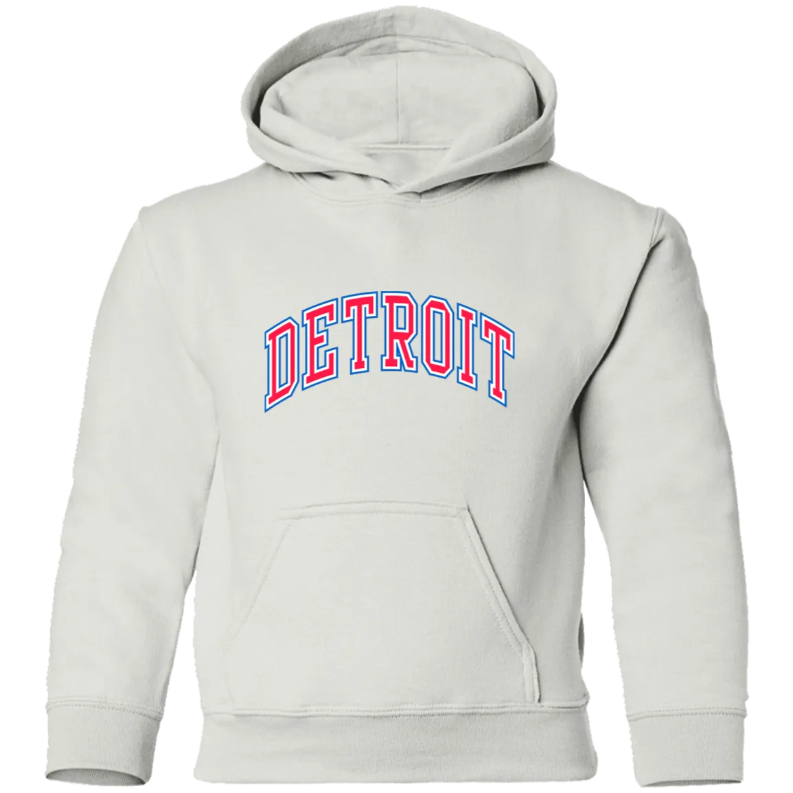 Detroit Basketball Arch - Red Kids Unisex Classic Hoodie