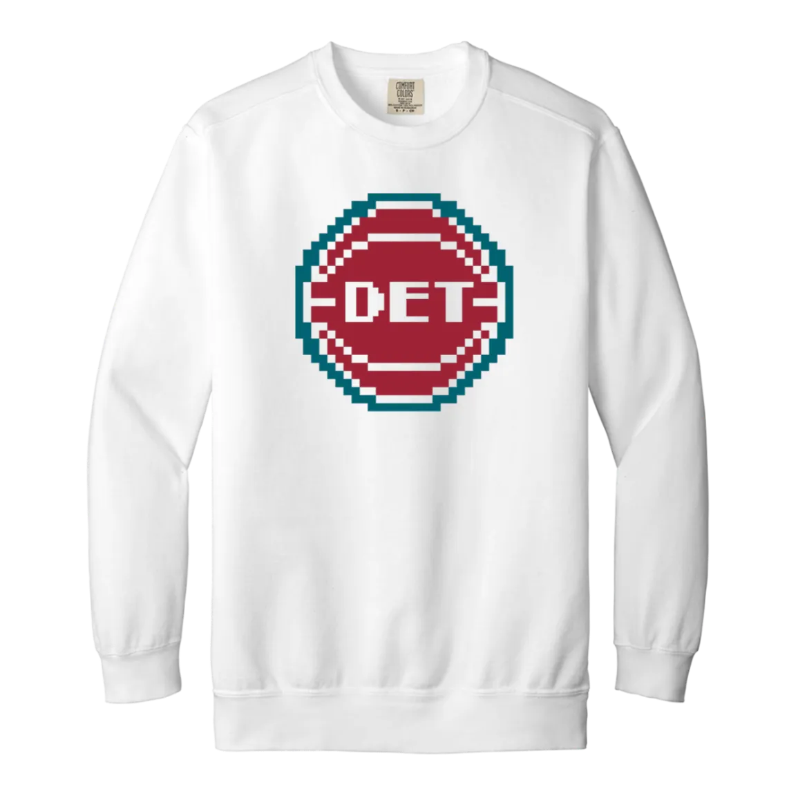 8bit Detroit Basketball - Teal Vintage Wash Crewneck Sweatshirt