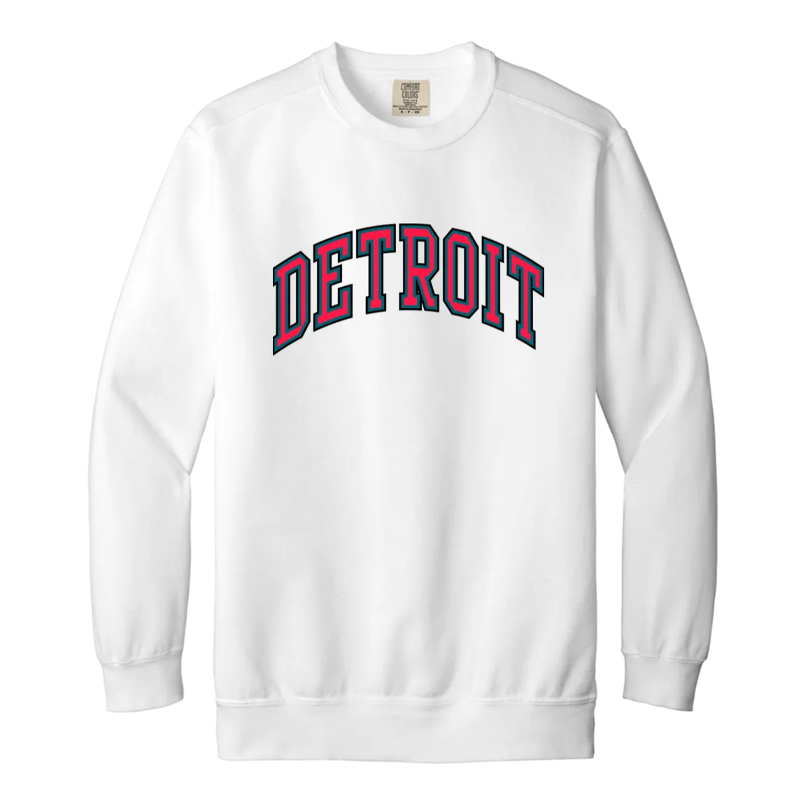 Detroit Basketball Arch - Teal Vintage Wash Crewneck Sweatshirt