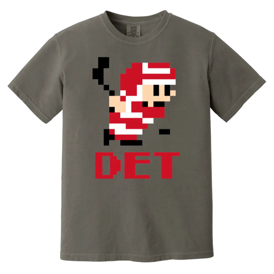 8bit Det Hockey - Red + Black Vintage Wash T-Shirt