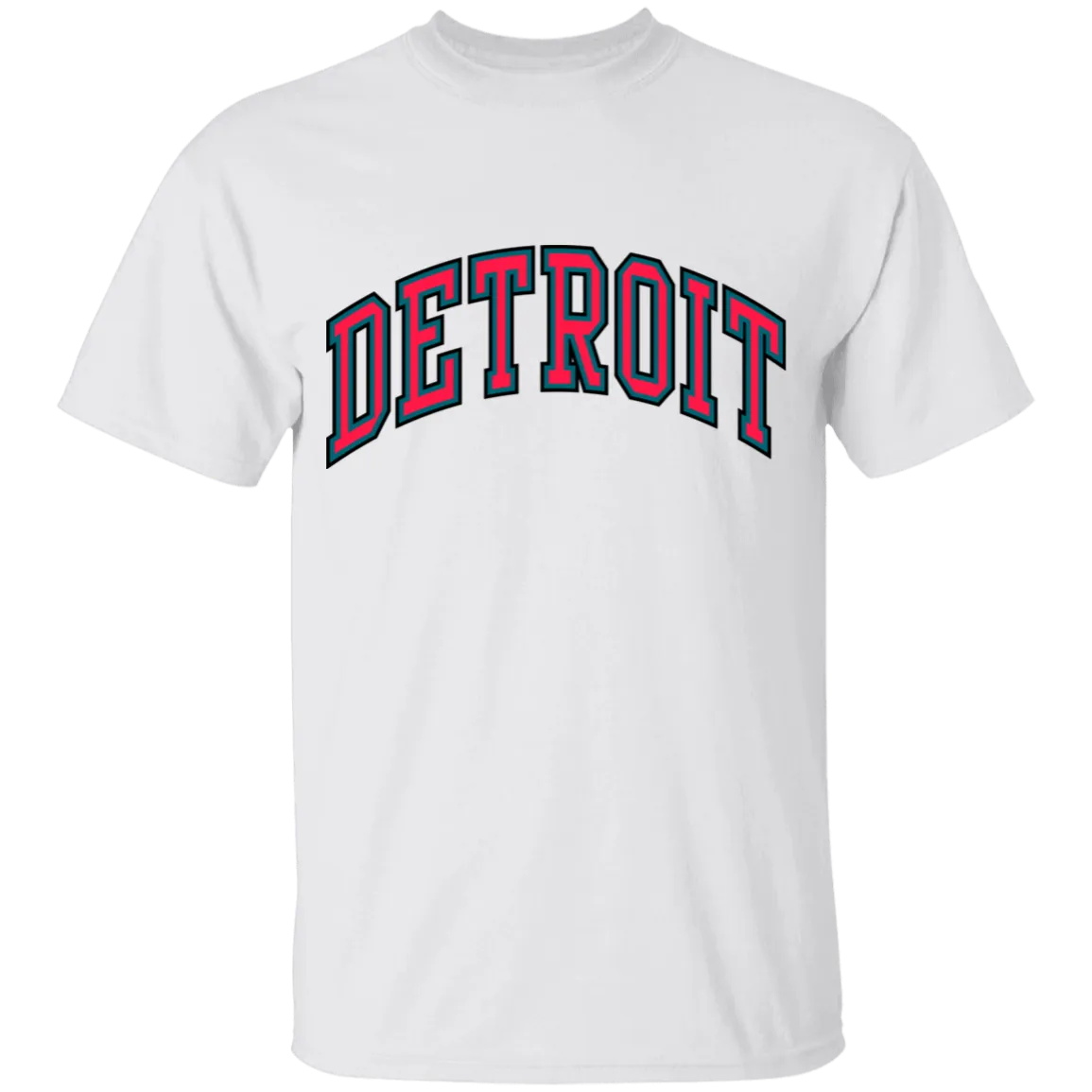 Detroit Basketball Arch - Teal Kids Unisex Classic T-Shirt
