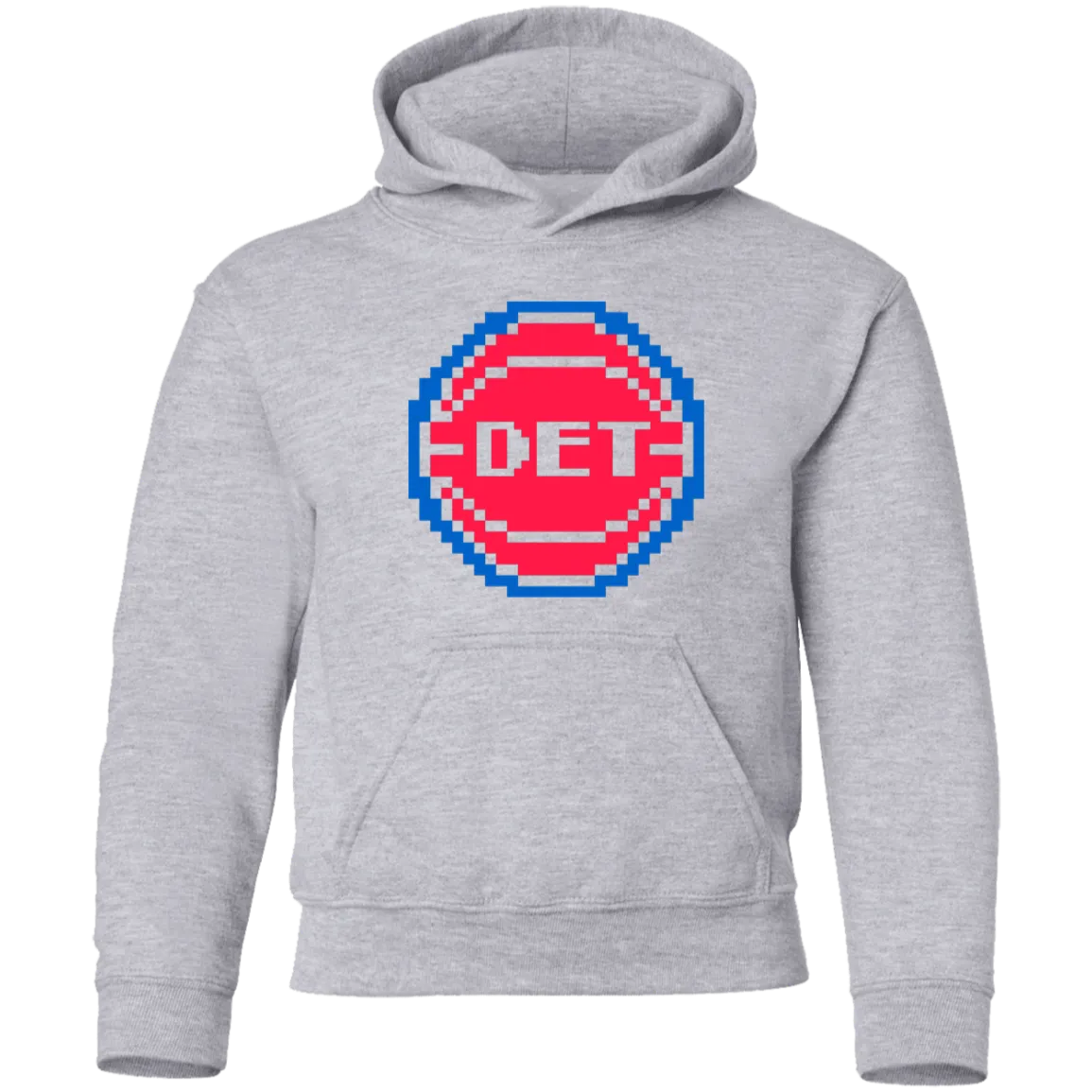 8Bit Detroit Basketball - Red Kids Unisex Classic Hoodie