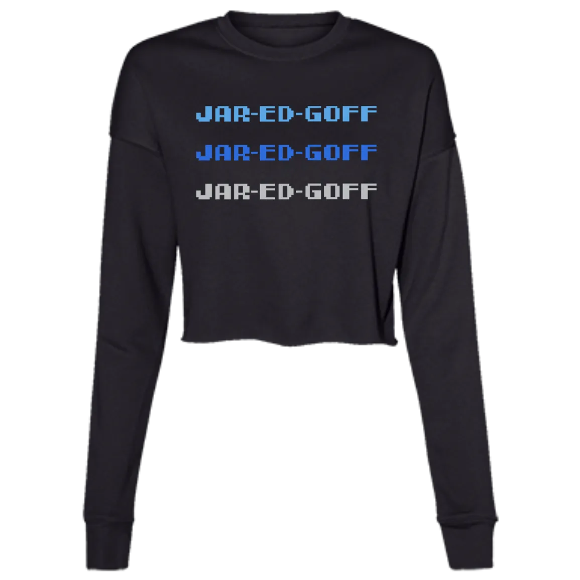 Detroit Chant - Blue + Grey Women's Cropped Crewneck Sweatshirt