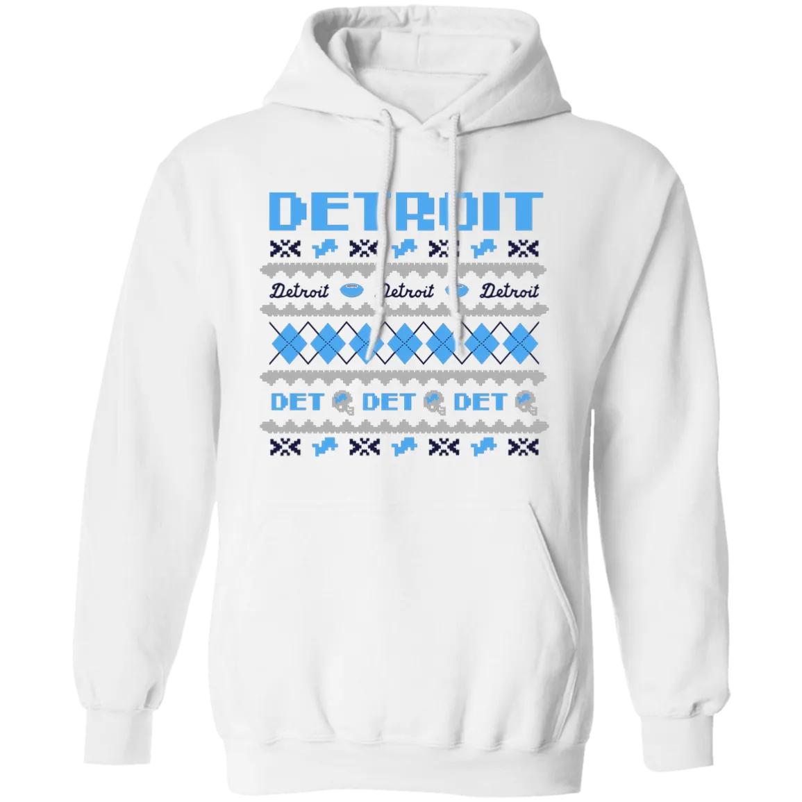 Detroit Football Sweater Blue + Grey Classic Unisex Hoodie