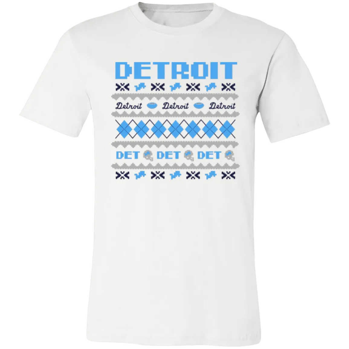 Detroit Football Sweater Blue + Grey Unisex Classic T-Shirt