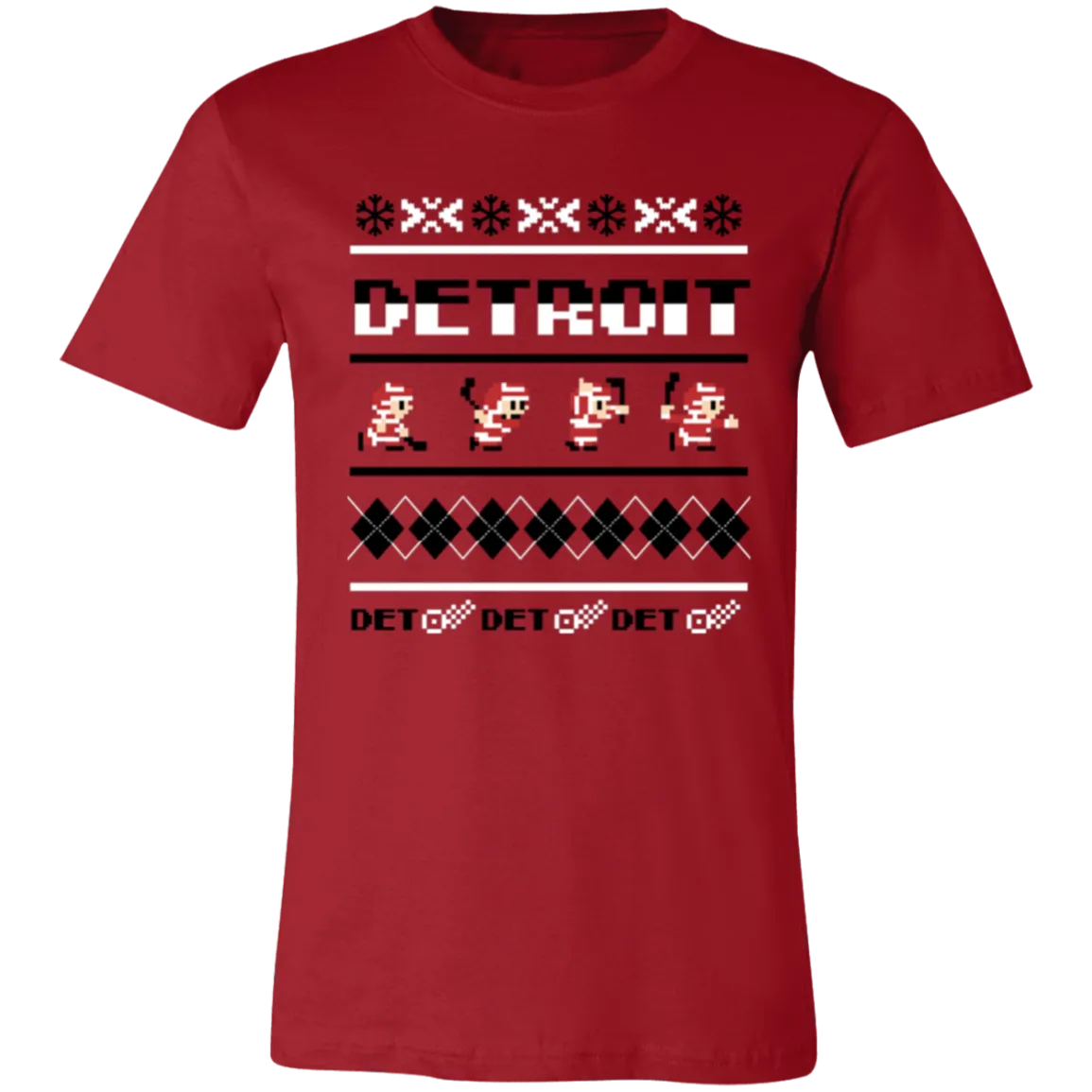 Detroit Hockey Sweater - Black + White Unisex Classic T-Shirt