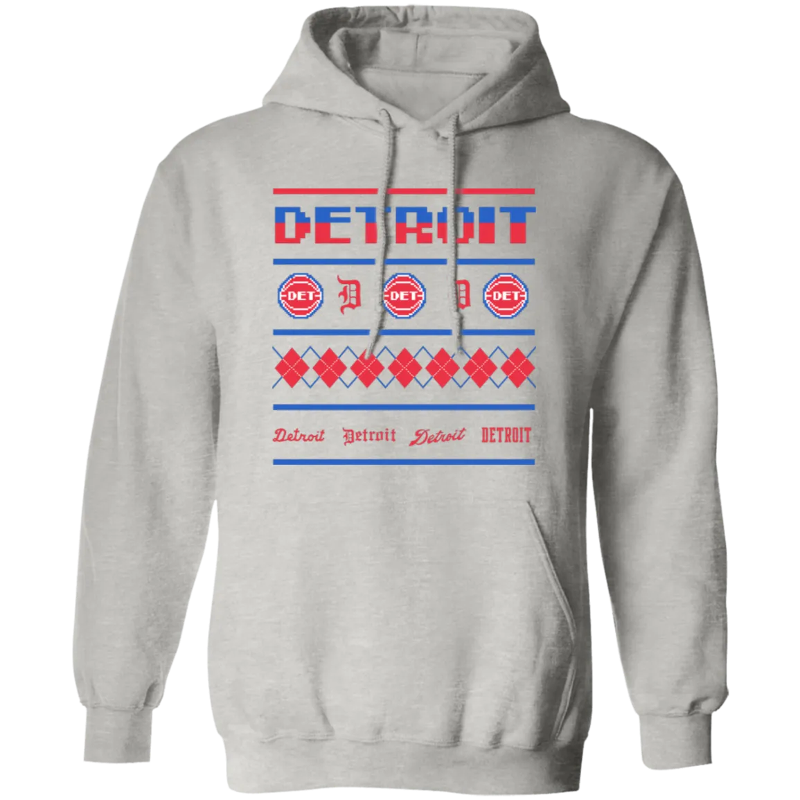 Detroit Basketball Sweater - Red Classic Unisex Hoodie