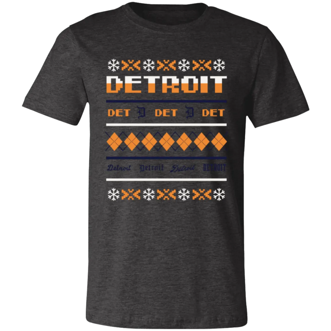 Detroit Baseball Sweater - Orange + White Unisex Classic T-Shirt