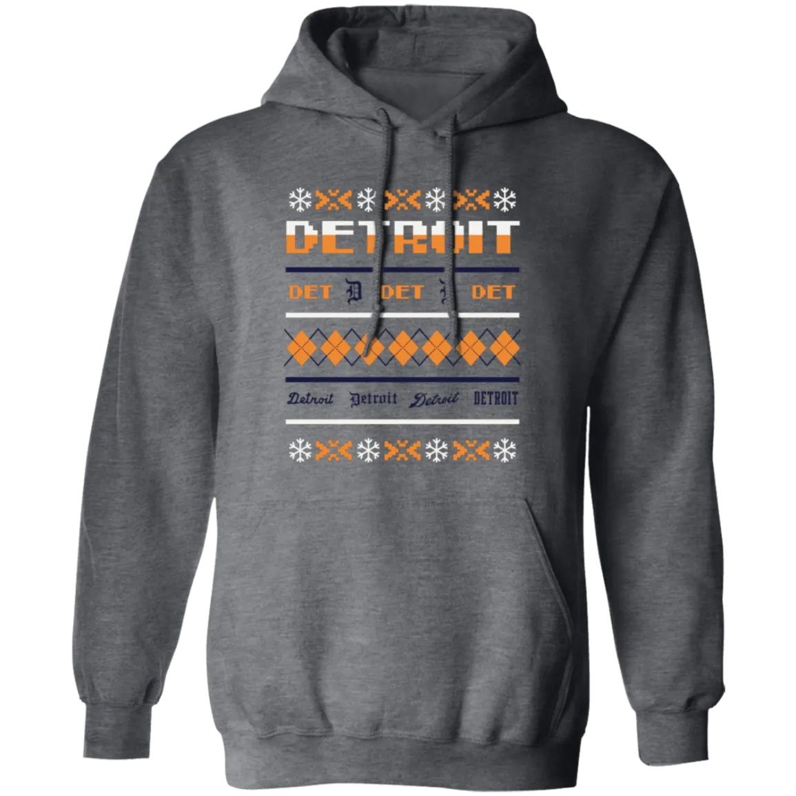 Detroit Baseball Sweater - Orange + White Classic Unisex Hoodie