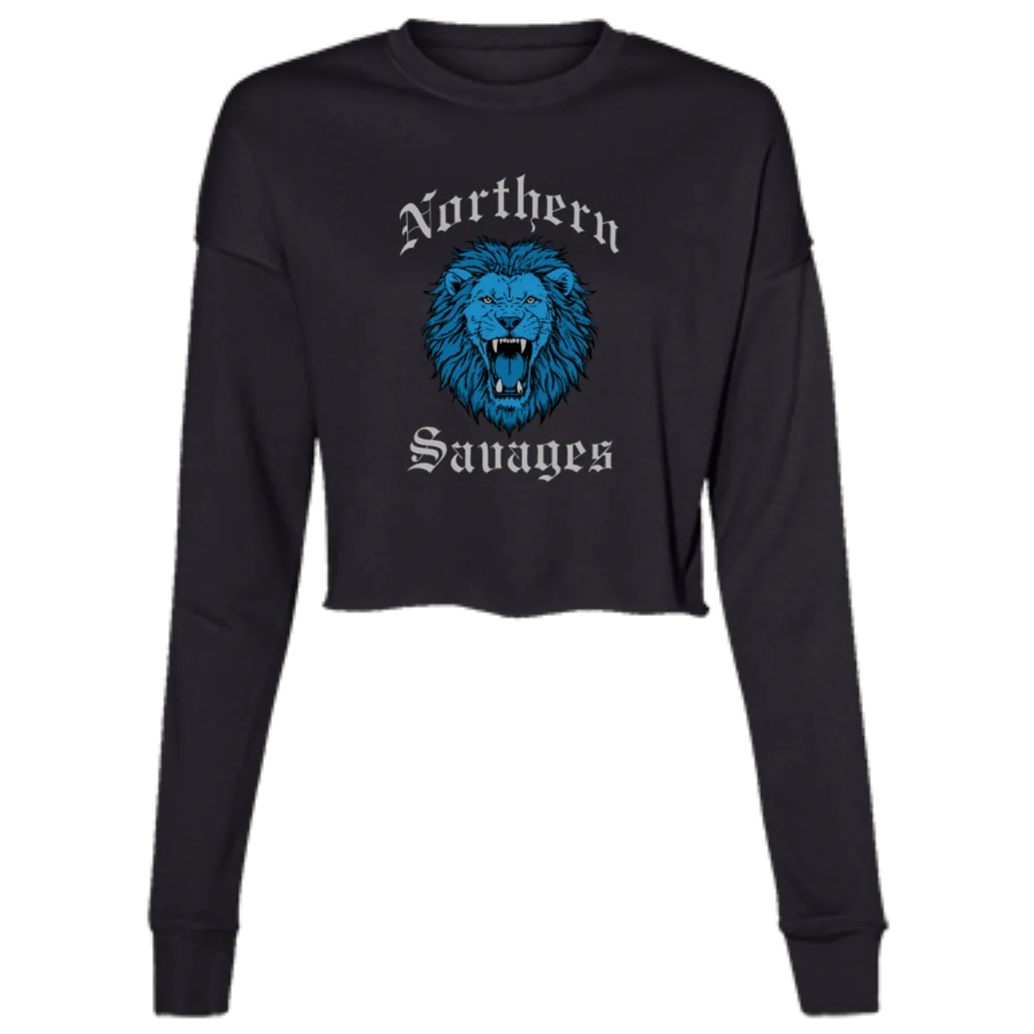 Northern Savages - Honolulu Blue + Silver Women's Cropped Crewneck Sweatshirt