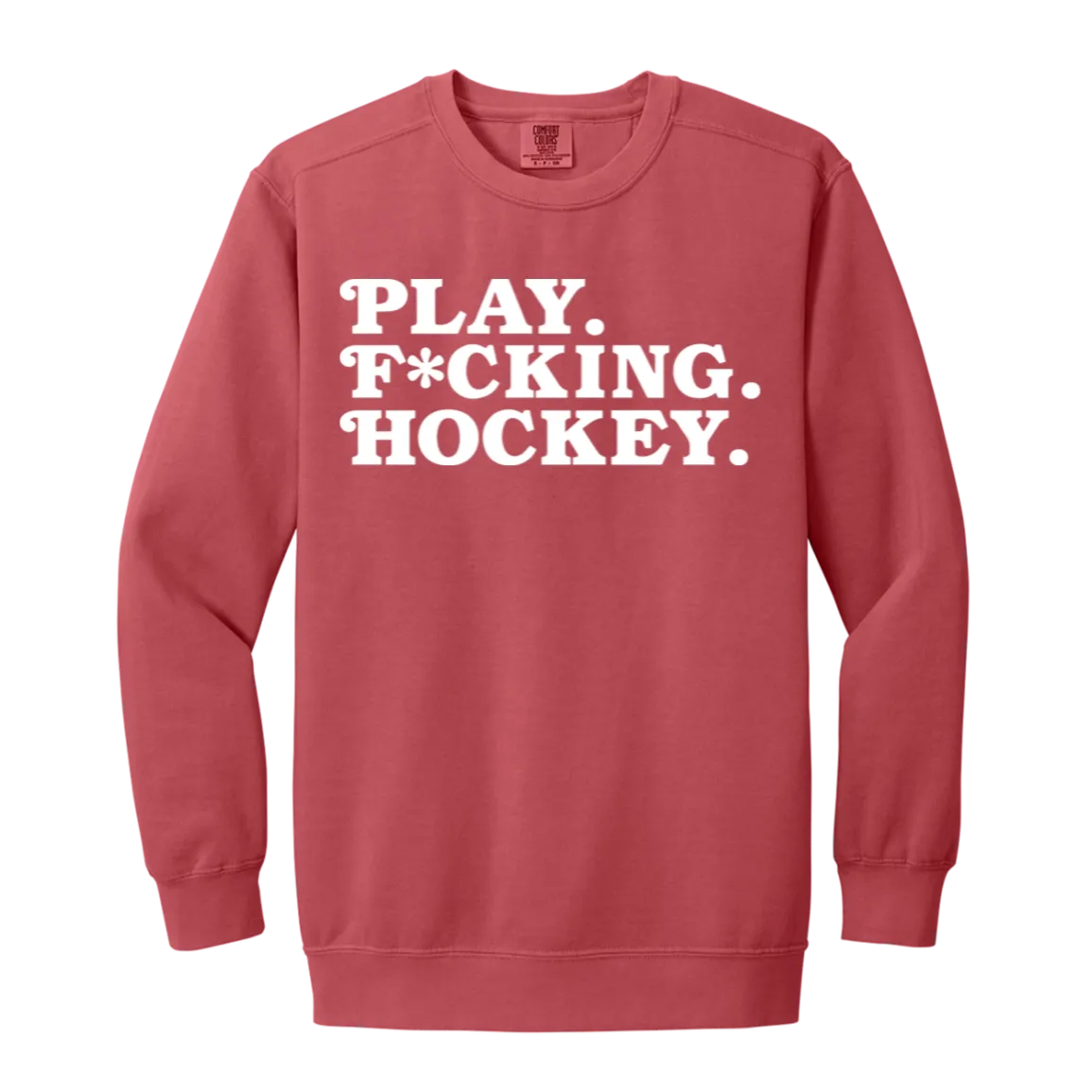 Play FKN Hockey - White Vintage Wash Crewneck Sweatshirt