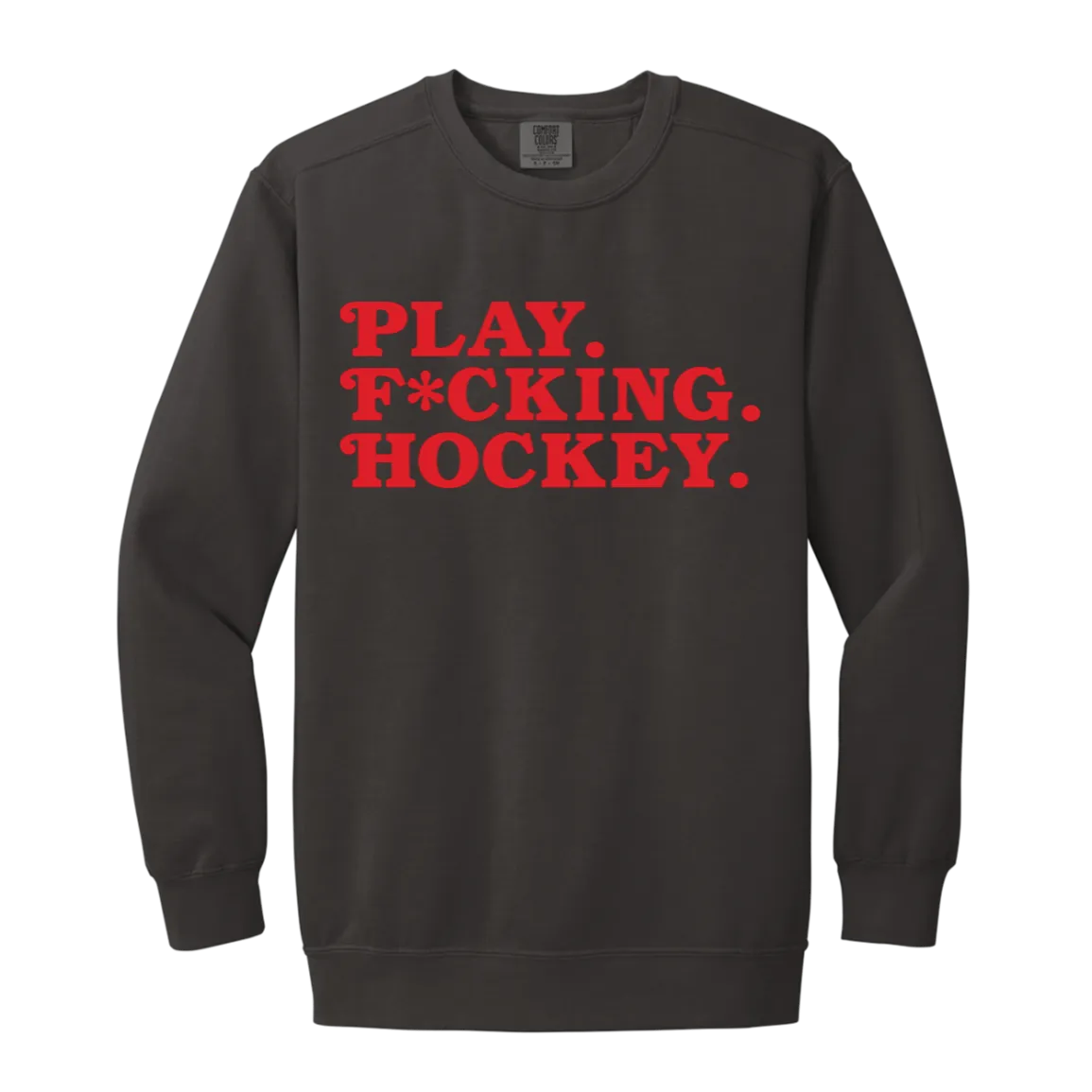 Play FKN Hockey - Red Vintage Wash Crewneck Sweatshirt