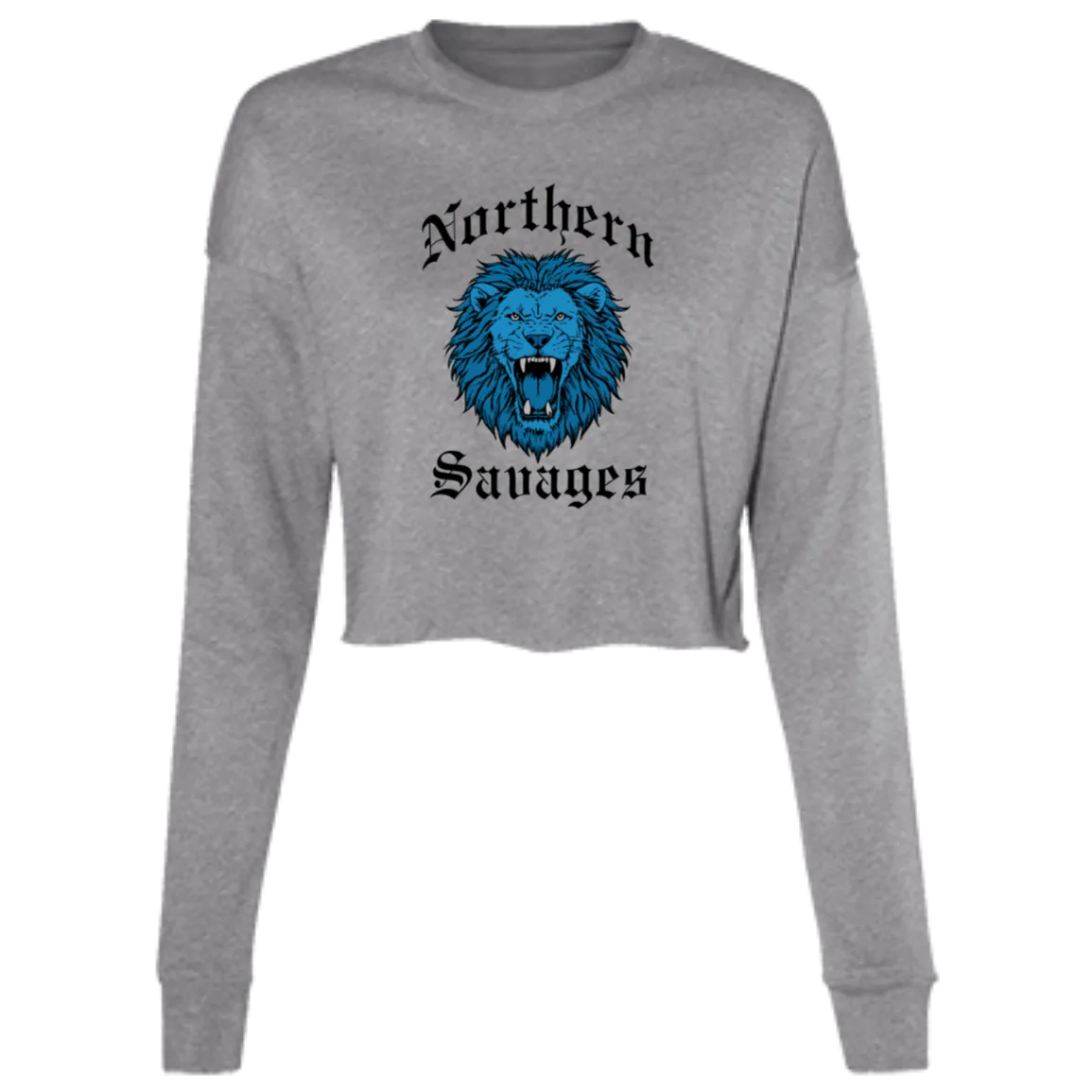 Northern Savages - Honolulu Blue + Black Women's Cropped Crewneck Sweatshirt