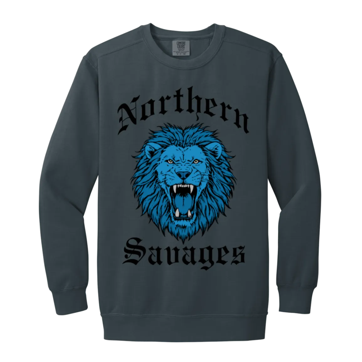 Northern Savages - Honolulu Blue + Black Vintage Wash Crewneck Sweatshirt