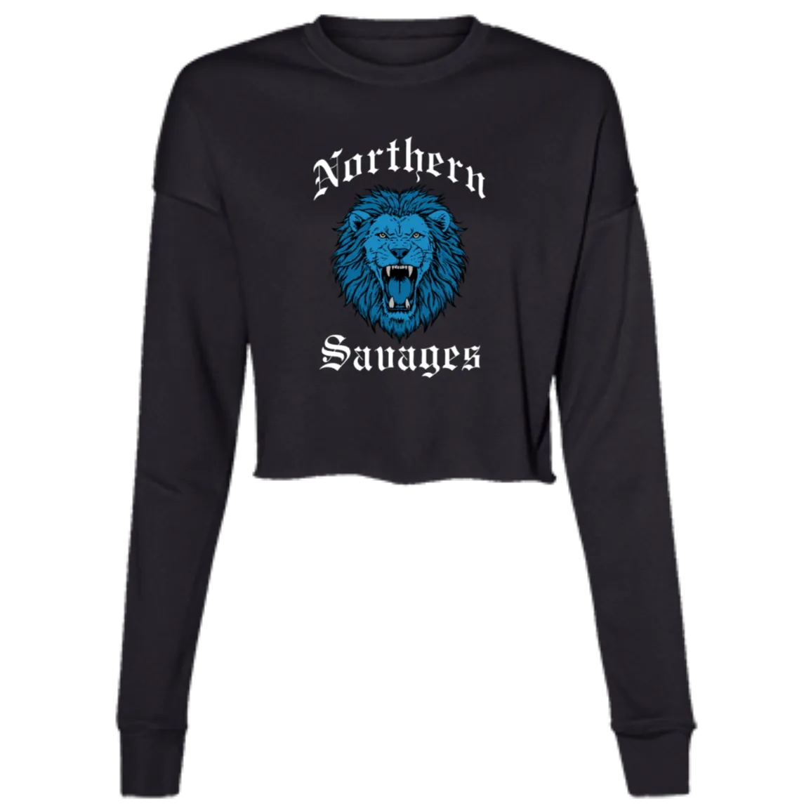 Northern Savages - Honolulu Blue + White Women's Cropped Crewneck Sweatshirt