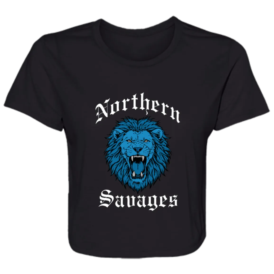 Northern Savages - Honolulu Blue + White Flowy Cropped Tee
