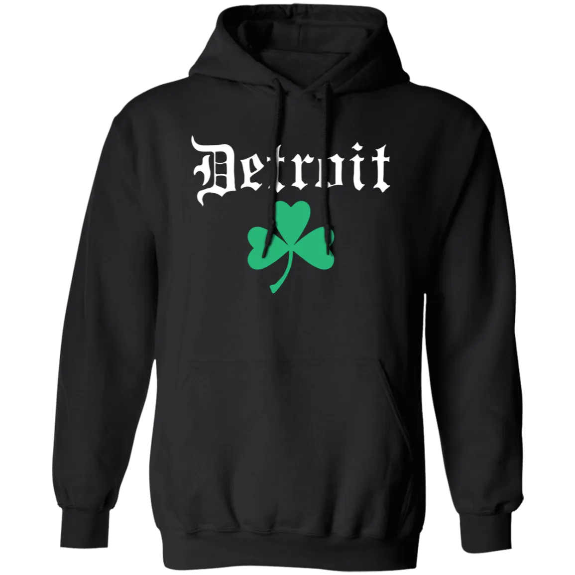 Old English Detroit Shamrock - White Classic Unisex Hoodie
