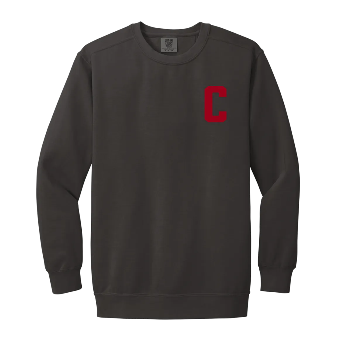 Hockey Captains C - Red Vintage Wash Crewneck Sweatshirt