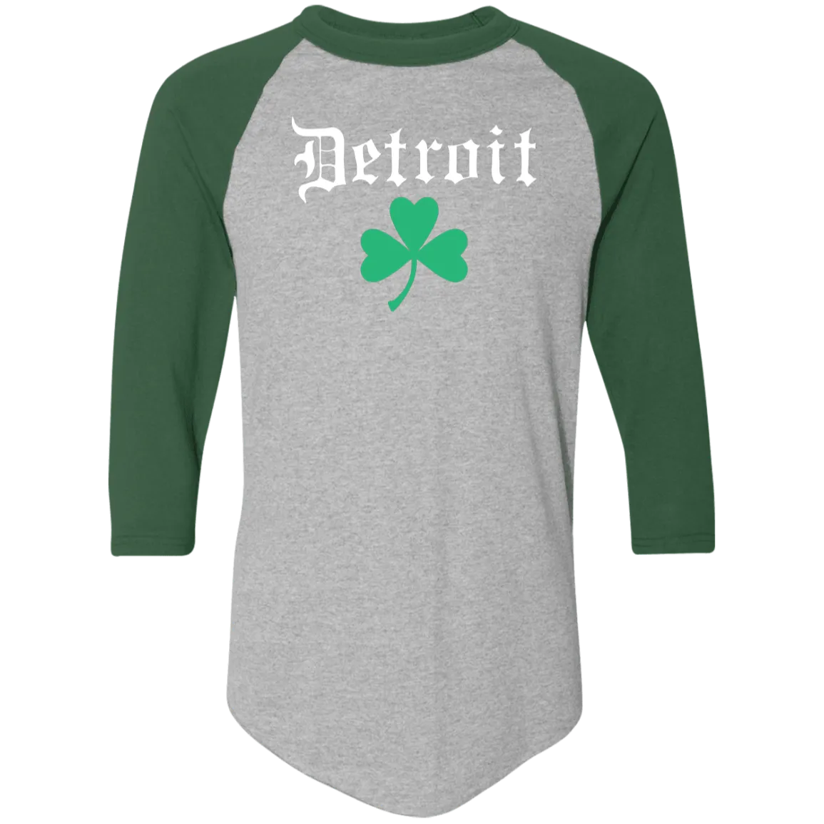 Old English Detroit Shamrock - White Classic Raglan Jersey