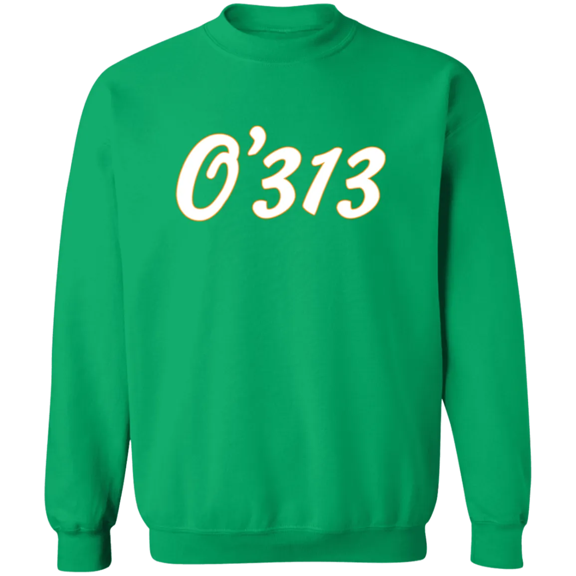 O'313 - White Orange Classic Crewneck Sweatshirt