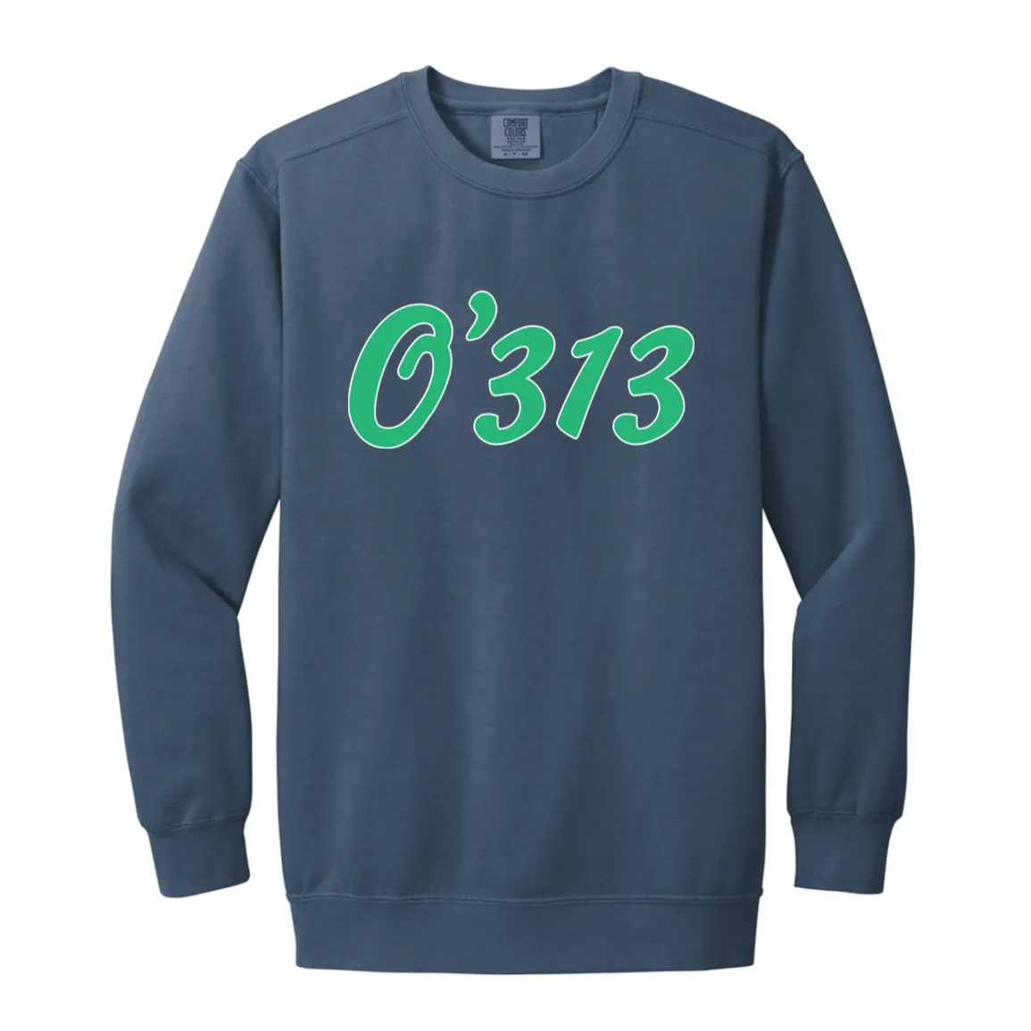 O'313 - Green White Vintage Wash Crewneck Sweatshirt