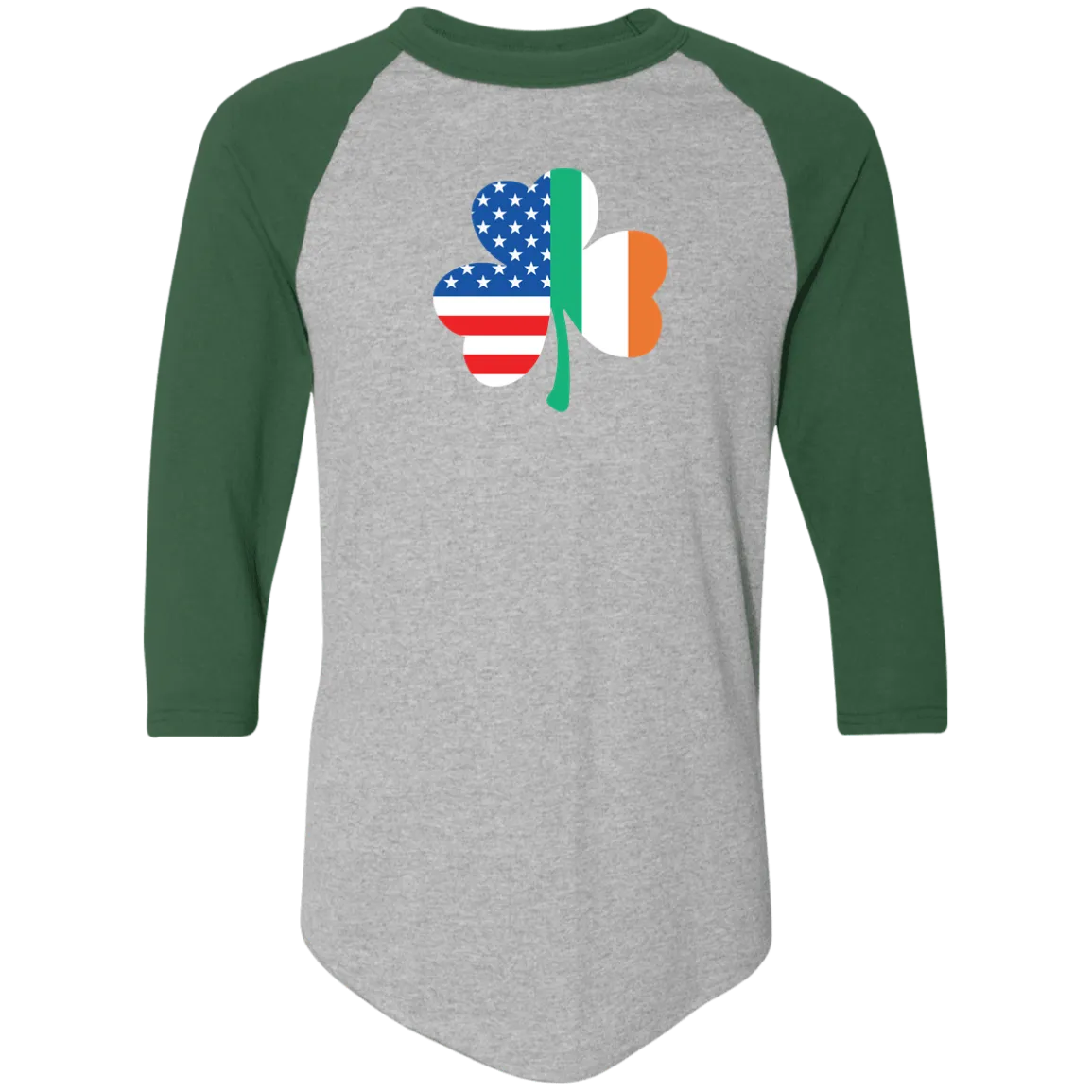 Irish American Flag Shamrock Classic Raglan Jersey