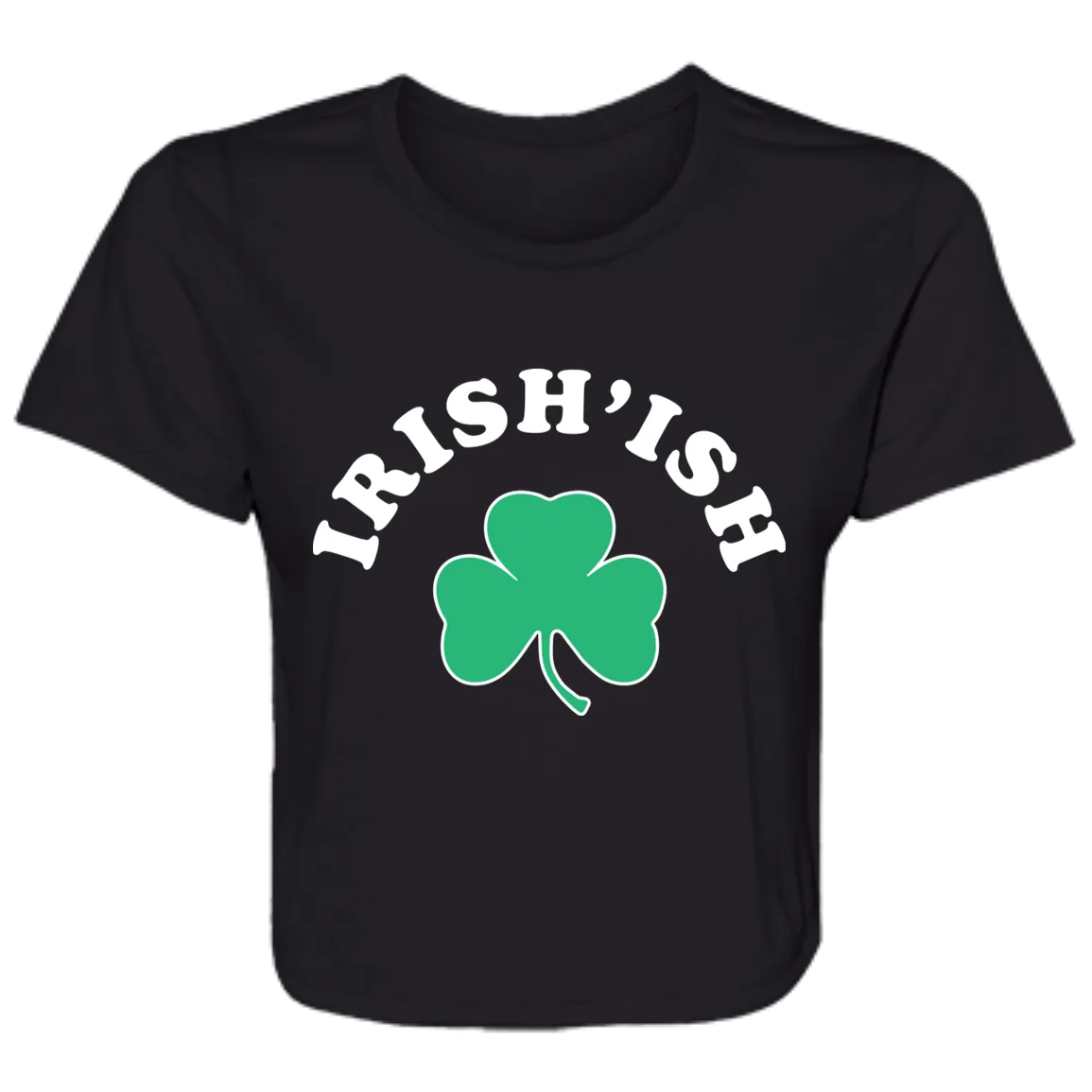 Irish-ish - White Flowy Cropped Tee