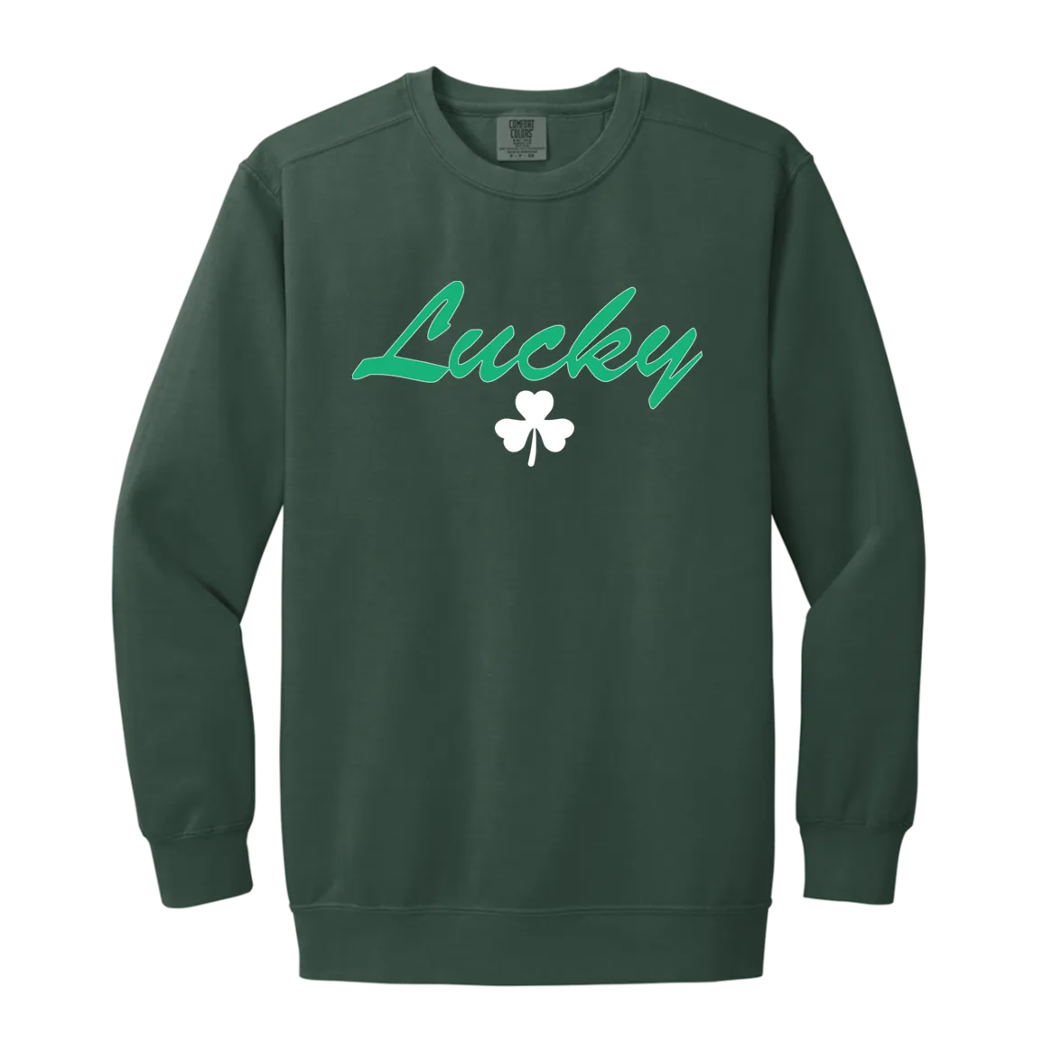 Luck Script - White Vintage Wash Crewneck Sweatshirt