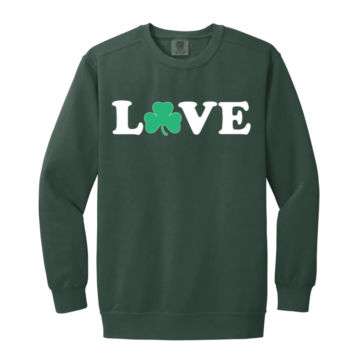 Love Shamrock - White Vintage Wash Crewneck Sweatshirt