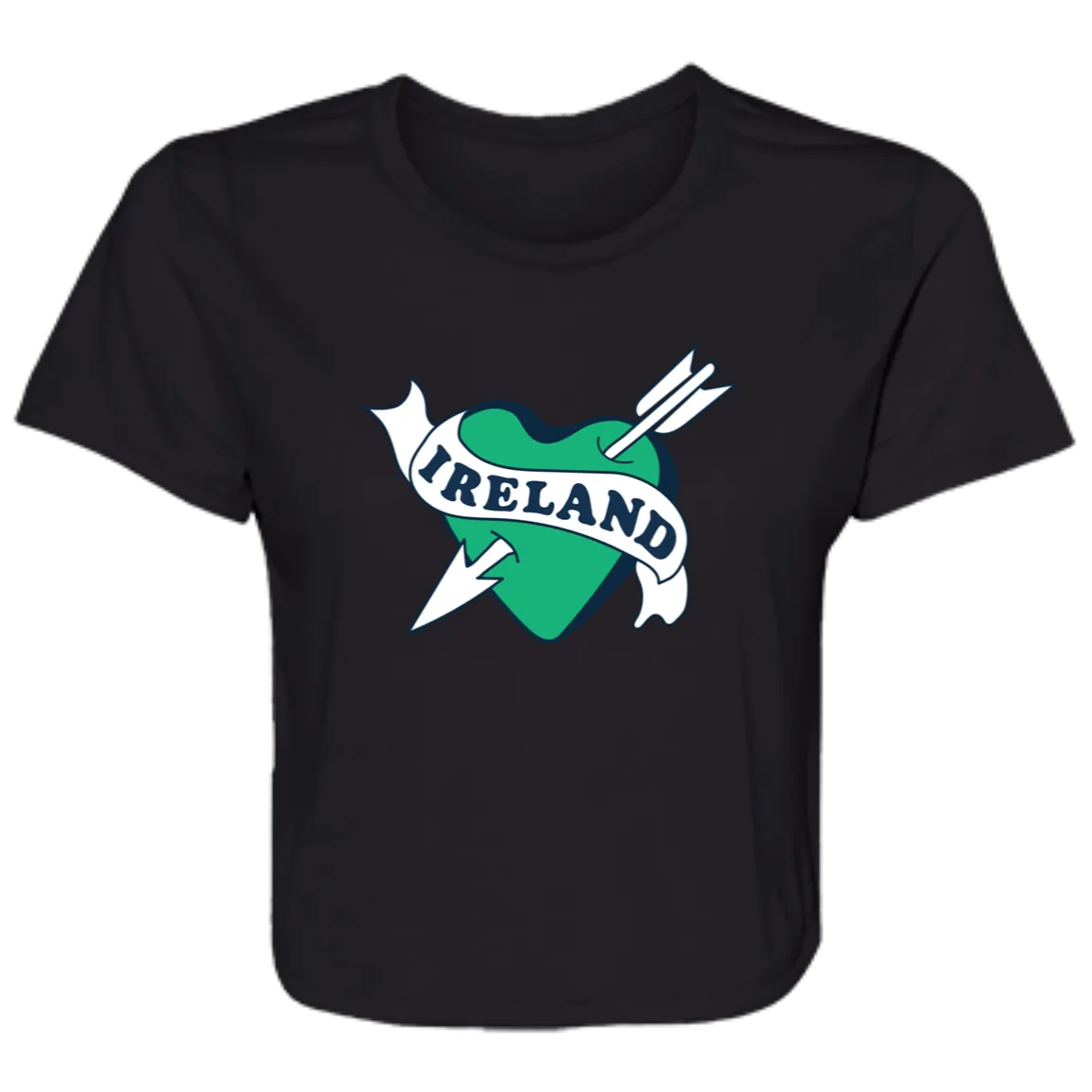 Ireland Heart - Green Flowy Cropped Tee