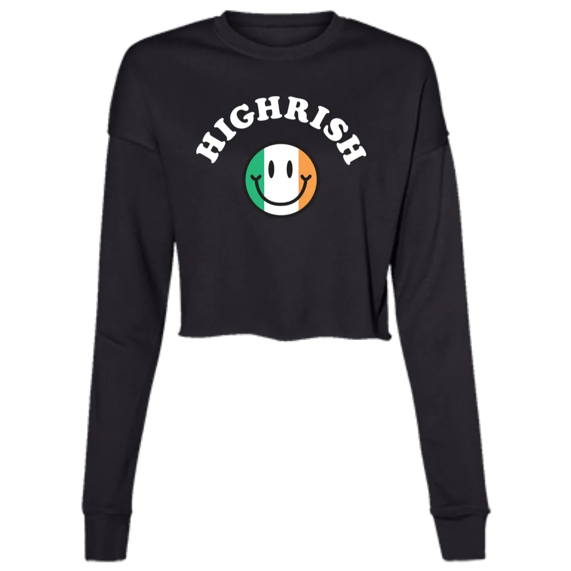 Highrish - White Women's Cropped Crewneck Sweatshirt