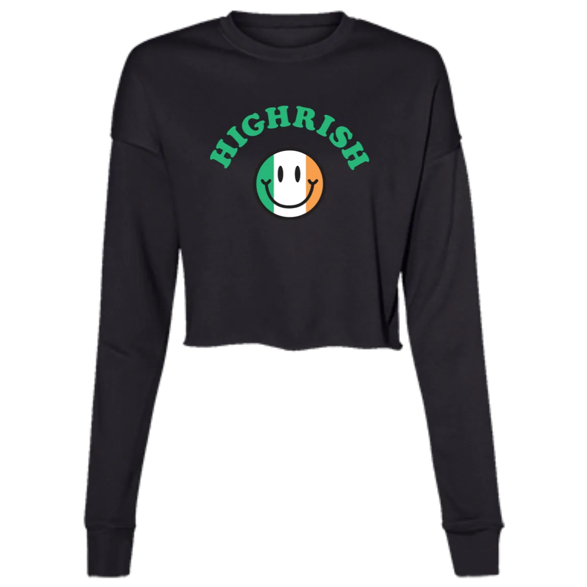 Highrish - Green Women's Cropped Crewneck Sweatshirt