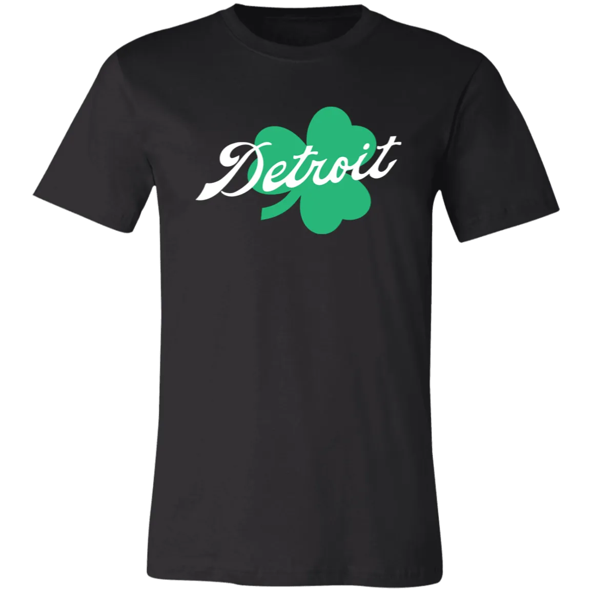 Detroit Script Shamrock - White Unisex Classic T-Shirt