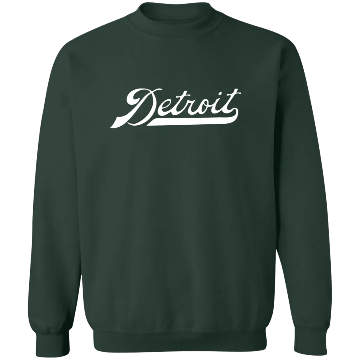 Detroit Script - White Classic Crewneck Sweatshirt