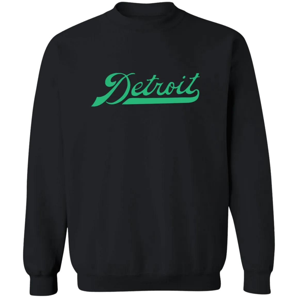Detroit Script - Green Classic Crewneck Sweatshirt