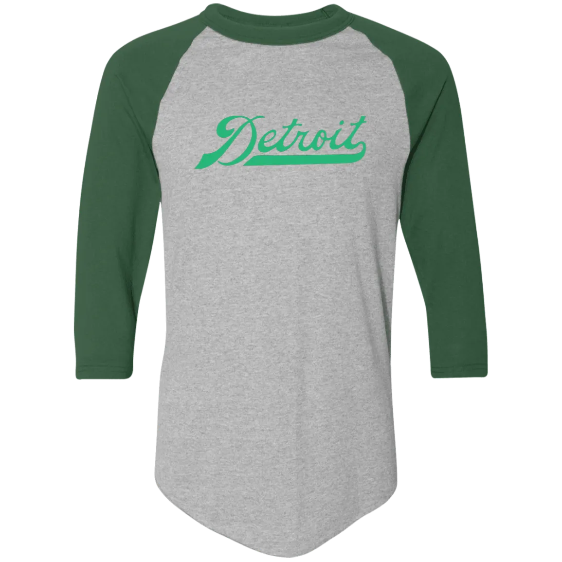 Detroit Script - Green Classic Raglan Jersey