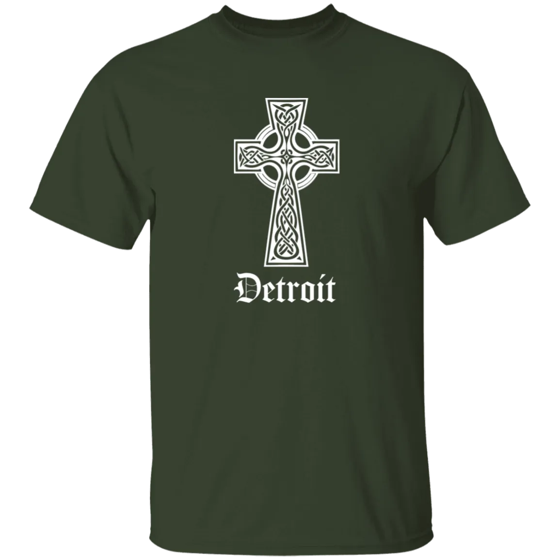 Detroit Celtic Cross - White Kids Unisex Classic T-Shirt