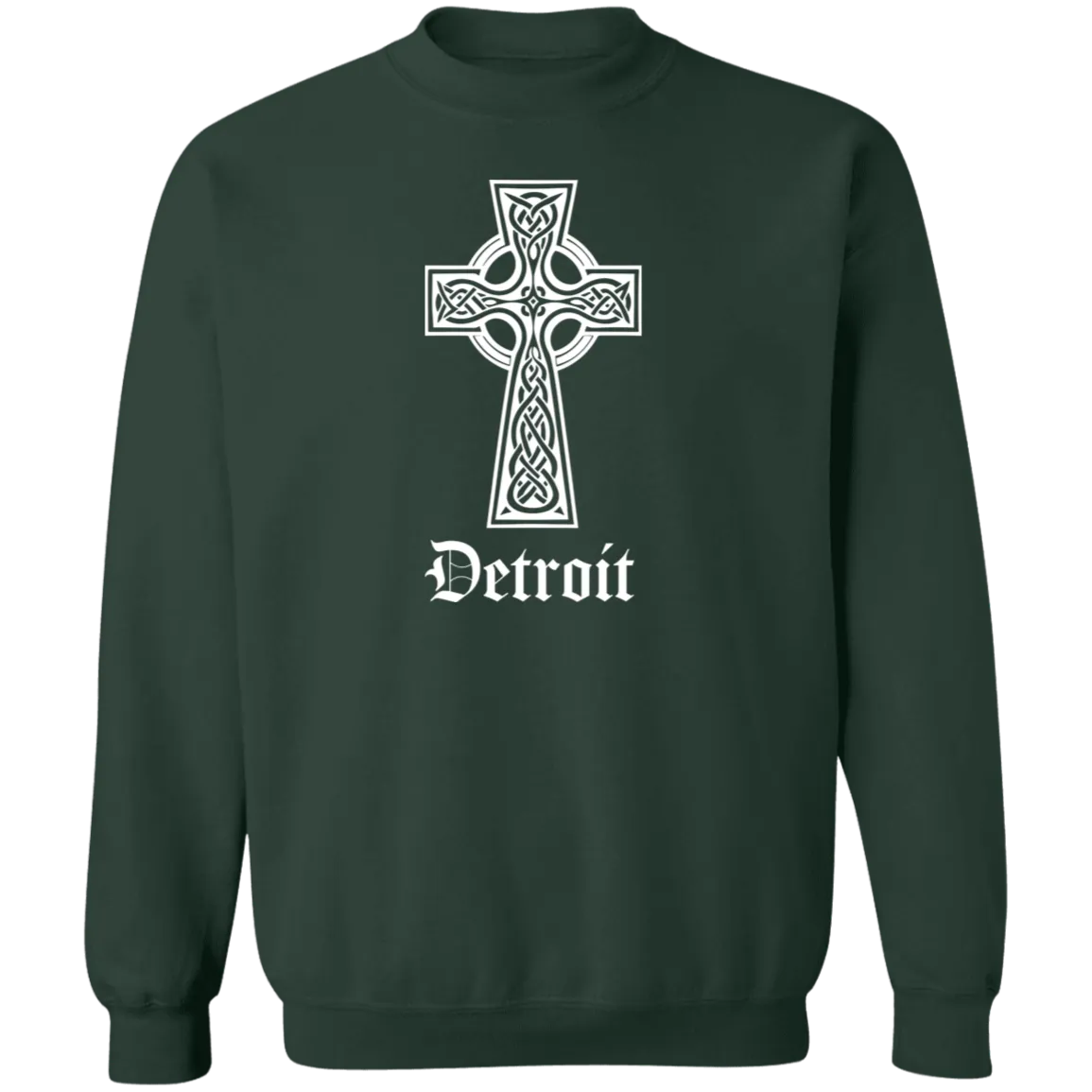 Detroit Celtic Cross - White Classic Crewneck Sweatshirt