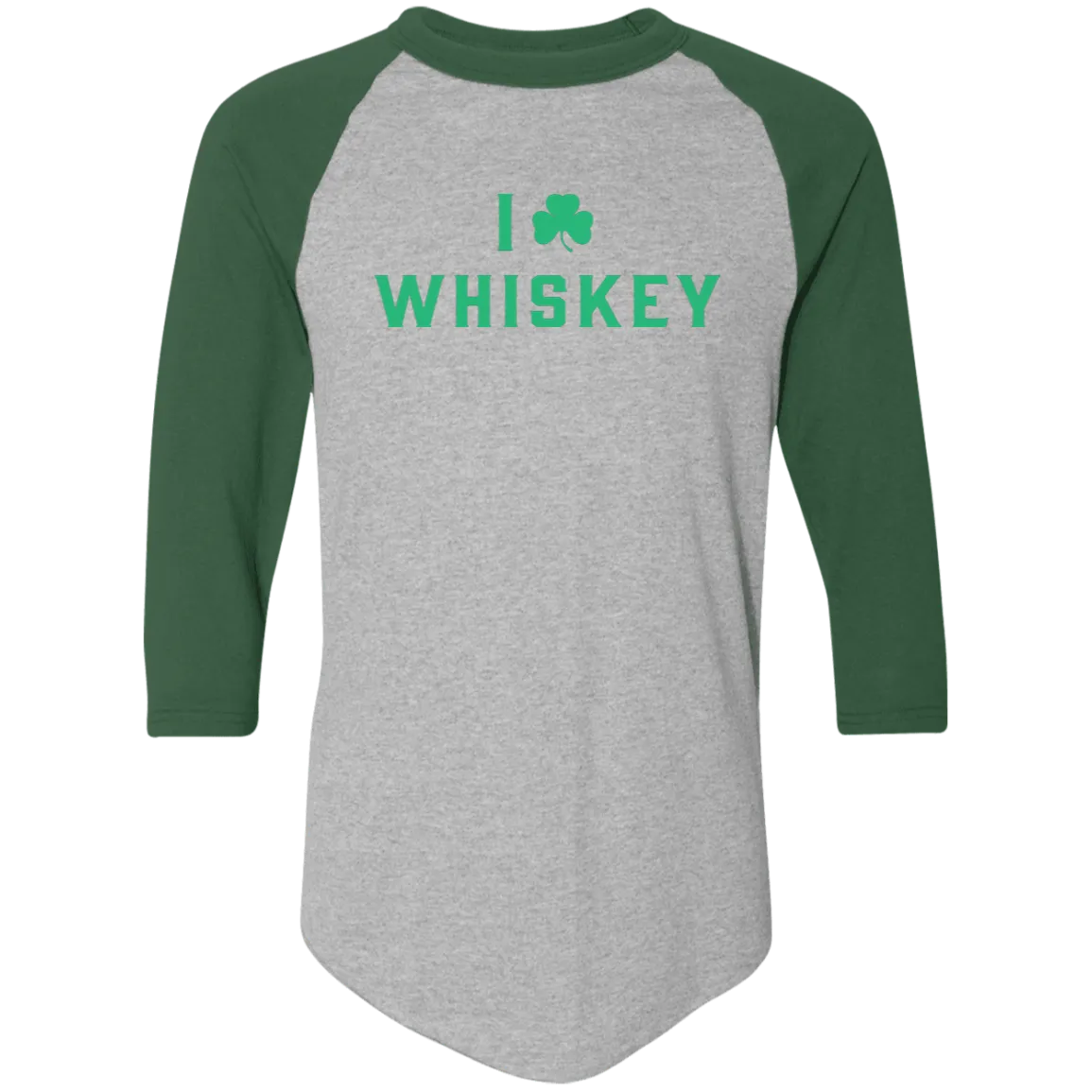 I Love Whiskey - Green Classic Raglan Jersey