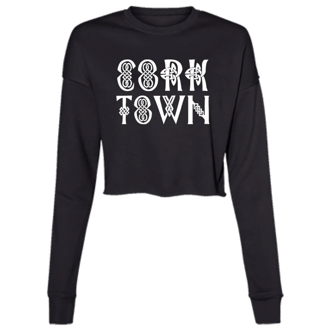 Cork Town Celtic - White Women's Cropped Crewneck Sweatshirt