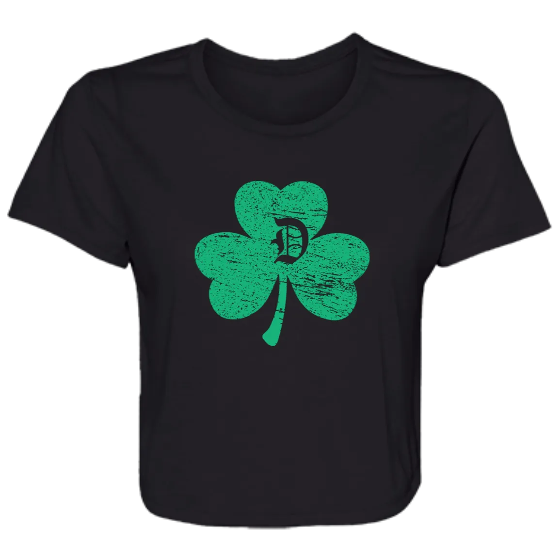 D Shamrock - Green Flowy Cropped Tee
